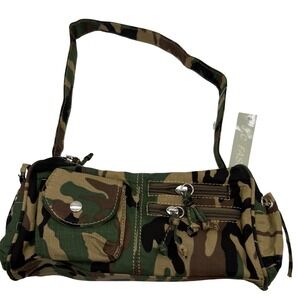 JC‎ Fashion Camouflage shoulder Bag camo purse barrel shape pockets military